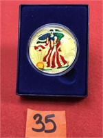 Colorized American Eagle Silver Dollar, 2000