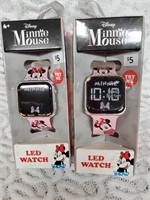 2 NEW  Disney Minnie Mouse Watches, LED