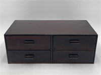 13” Four Drawer Wood Chest
