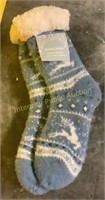 Sherpa Socks One Size Reindeer Blue