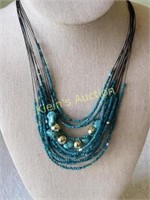 turquoise beaded necklace layered strands!