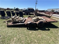 Metal flatbed pintail hitch trailer