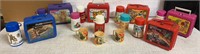 6) Plastic Vintage Lunchboxes W Thermoses: Gi