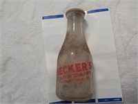 Decker's Farm Dairy Ayrshire milk bottle
