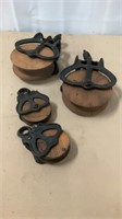 Vintage Barn Pulleys - Large and Small