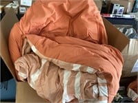 Reversible burnt orange comforter/sheet set**