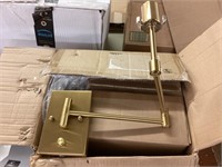 2ct brushed gold swing arm wall sconces**