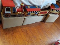 4 Pc. Santa Express wood train set