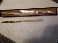 Shell handled letter openers, fountain pen