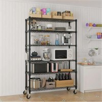 FM1012 6 Tier Wire Shelving with Wheels