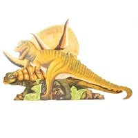 3 Dinosaur Painted Wood Cutouts