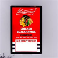 Budweiser Blackhawks Dry Erase Light Up Sign