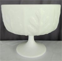 Stemmed Milk Glass Bowl