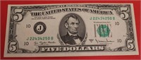 1977 A  $5 Kansas City Federal Reserve Note