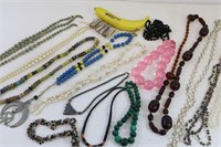 16 Pcs. Vtg. Costume Jewelry BEADED Necklaces