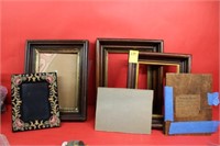 Group of 4 Antique Frames; 3 walnut, 1 needlepoint