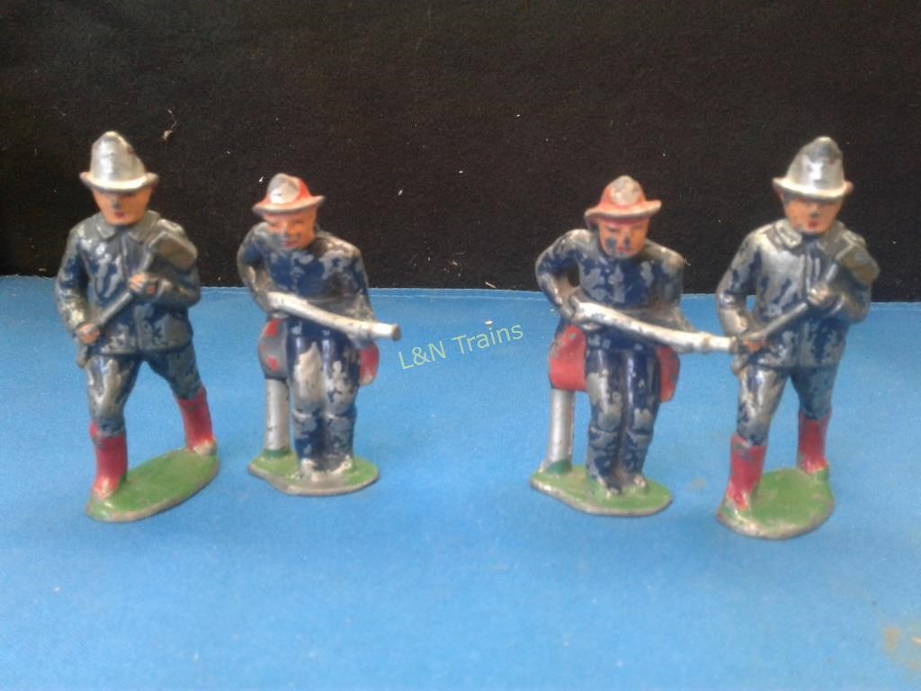 FIREMEN (2) PAIR, One w/Hose, One w/Axe