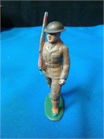 BARCLAY Marching Soldier w/Rifle VG Cond.