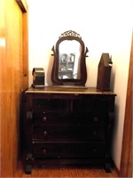 Empire veneered dresser w/ mirror some veneer off