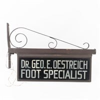 Lighted Foot Specialist Sign Reverse Painted