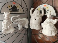 4 pcs Asian Style Porcelain Figurines