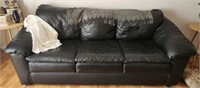 Faux Black Leather Couch