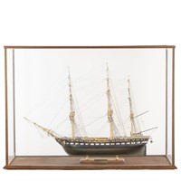 U.S.S. Constitution Ship Model In Glass Case