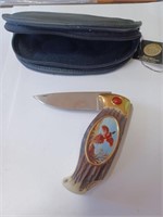 Franklin Mint Pheasant Themed Pocket Knife Has
