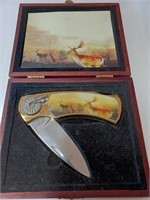 Deer Scene Pocket Knife in Case
