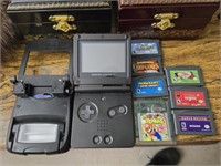 Game boy Advance SP with games