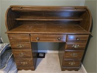 Faux wood roll top desk