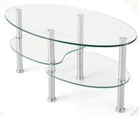 Retail$120 Oval Glass Coffee Table