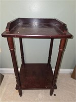 2 tier small wood table