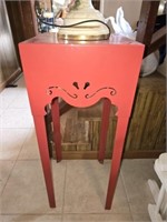 Red Decorative Metal Plant Stand