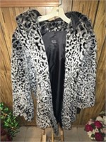 Dennis Basso Ladies Cheetah Print Faux Fur Coat