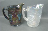 Two IG Imperial Grape Carnival Glass Milk Pitchers