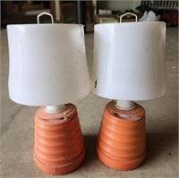 Pair of Vintage Plastic Lamps As Is