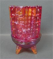 Fenton Red Pagoda Carnival Glass Fairy Lamp