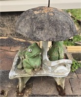 Concrete frog bench