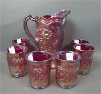 Imperial IG Red Field Flower 7 Pc Water Set