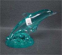 Fenton Crystal Aqua Dolphin Figurine
