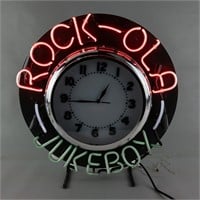 Vintage Rock-Ola Jukebox Neon Clock