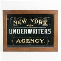 N.Y. Underwriting Agency Reverse Painted Sign