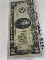 1928-B green seal lg letter $20 bill