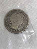 1908-D Barber silver half dollar