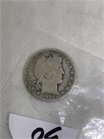 1904 Barber silver half dollar