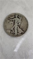 1937 Walking Liberty silver half dollar