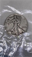 1945 Walking Liberty silver half dollar