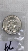 1958 Franklin silver half dollar