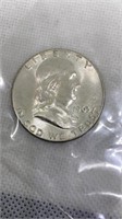 1963 Franklin silver half dollar uncirc cond